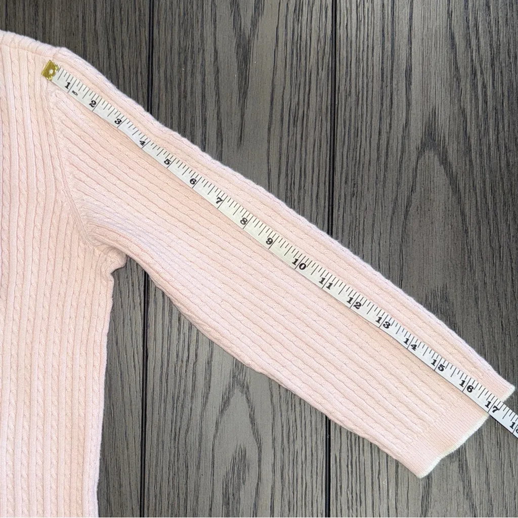 Lauren Ralph Lauren Vintage V Neck Sweater Pink Ribbed Knit Size M Preppy Y2K - Image 7