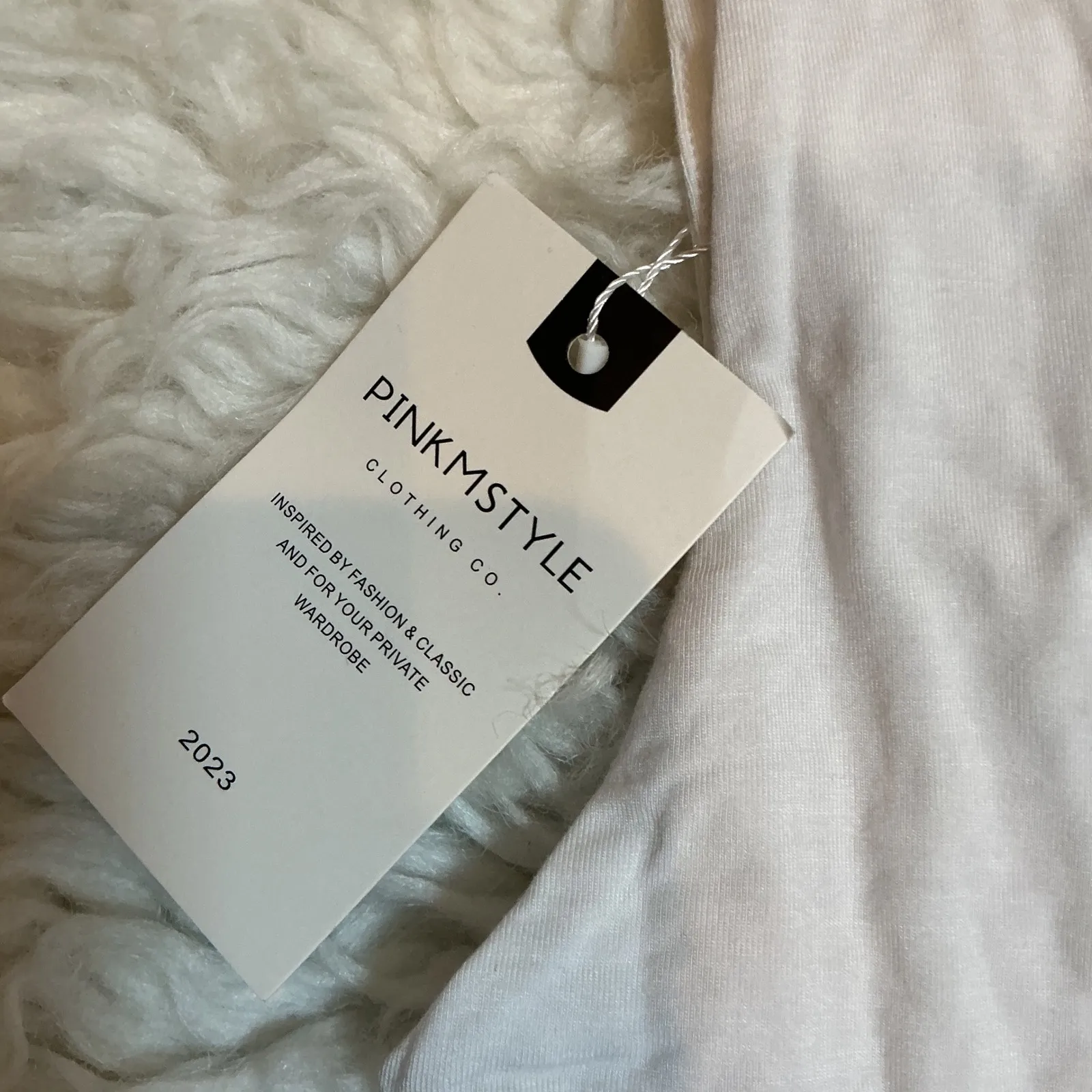 PINKMSTYLE Tank Top Women's XL White Sleeveless Slimming Double Lined Stretch - Image 2