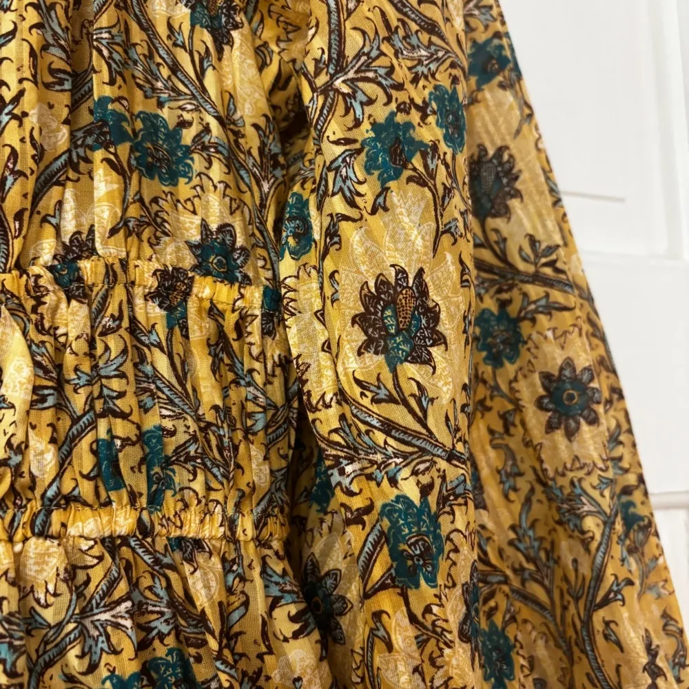 ULLA JOHNSON Val Daylily Yellow Mini Dress Floral Print Cotton Voile Size‎ 00 XS - Image 7