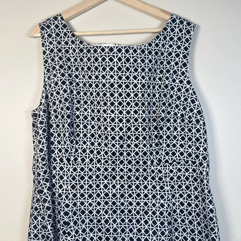 Talbots Geometric Sheath Dress Size 20 Cotton‎ Spandex slight stretch Minimalist - Image 2