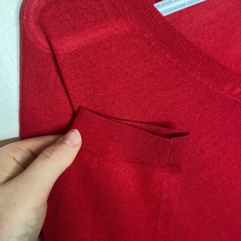 Lane Bryant fine merino collection v-neck sweater in red size 14 / 16 - Image 6