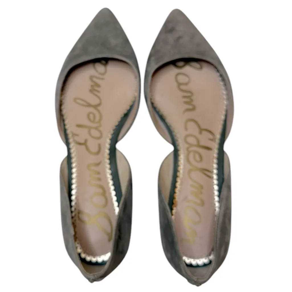 Sam Edelman Moss Green Pointed Toe d'Orsay Flat Slip On Comfortable Suede Size 6 - Image 5