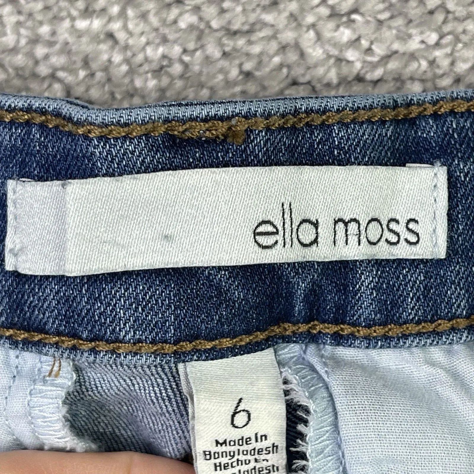 Ella Moss Jeans Women’s 6 Blue Wide Leg Cropped High Rise Medium Wash Denim Boho - Image 5