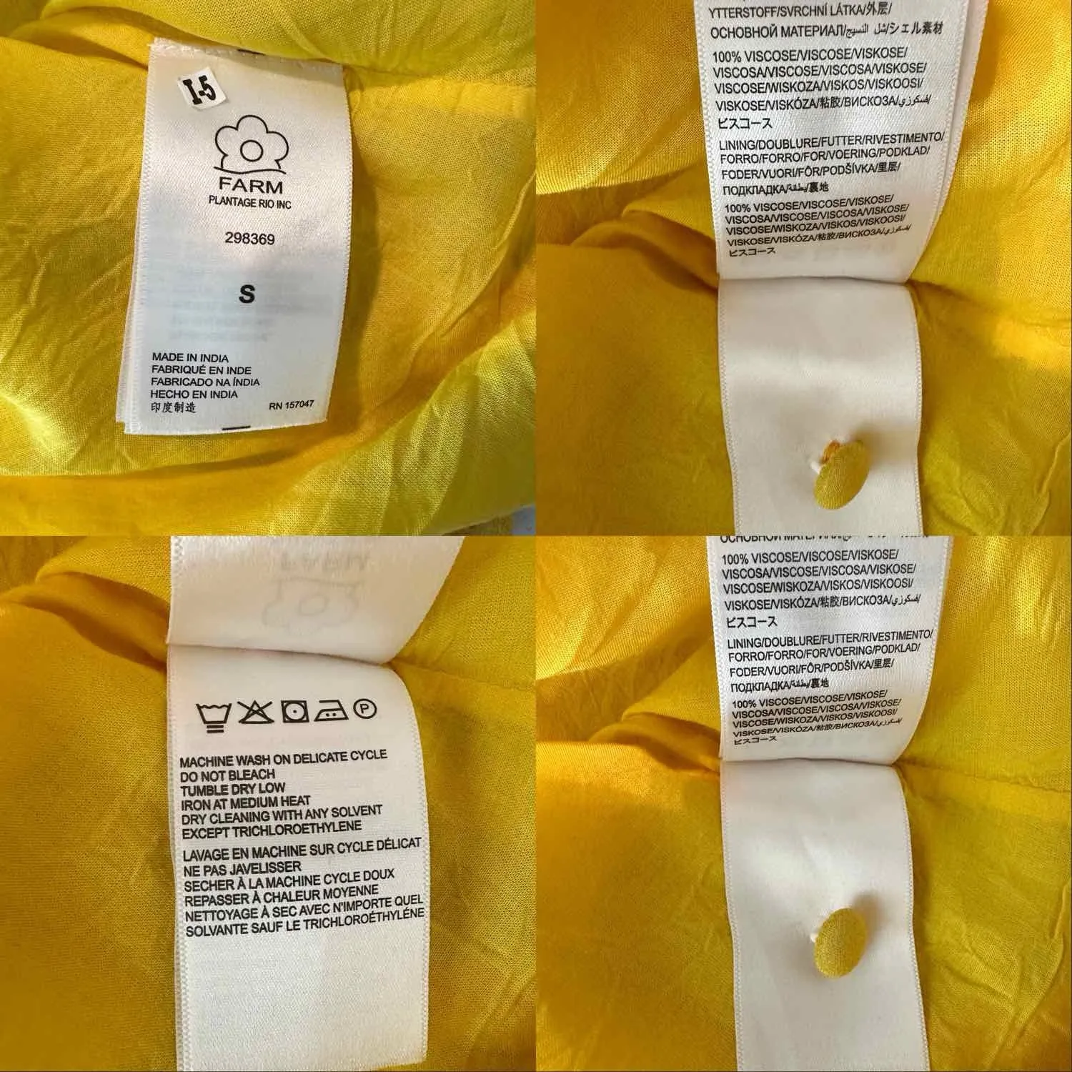 FARM RIO Beaks & Bananas Ruffle Flowy Casual Summer Mini Dress Small - Image 5