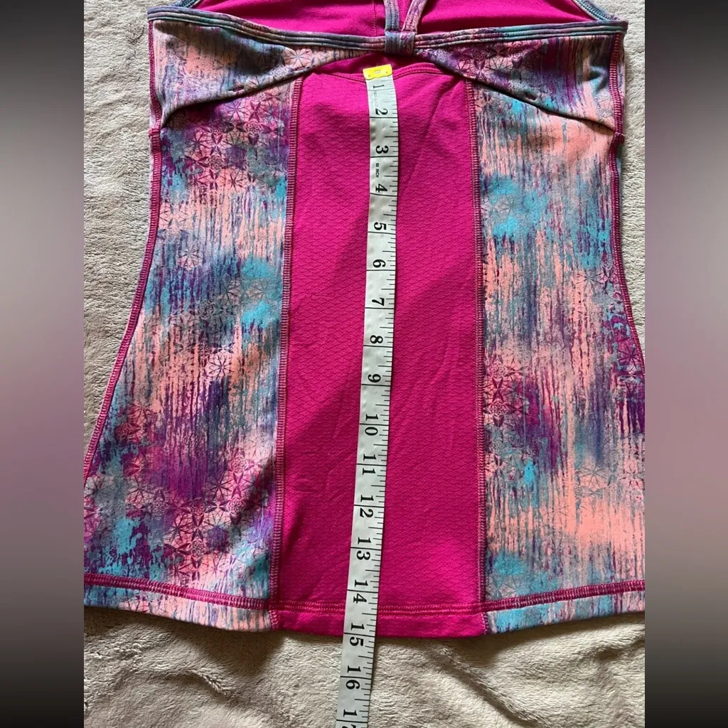 Ivivva Women’s Tank Top Open Back Blue/Pink Built in Bra Size‎ Xs - Image 7