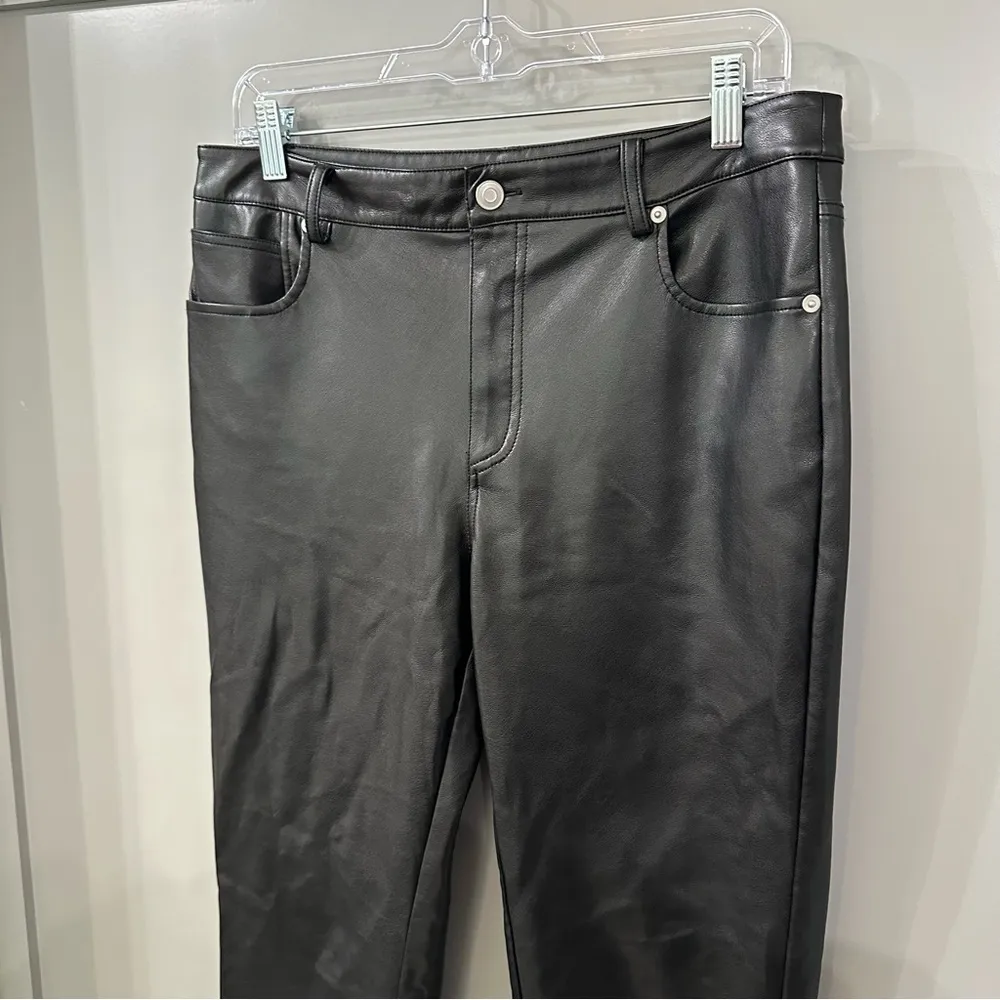 Avec Les Filles Anthropologie Lettie Straight Ankle Faux Leather Vegan Pants 6 - Image 4