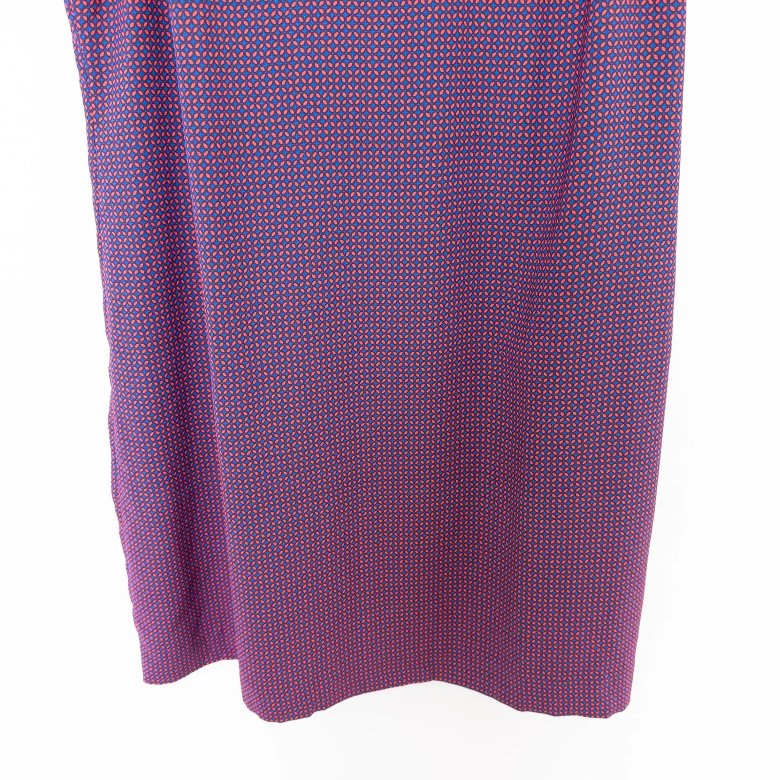 J.Crew Womens Dress Size 20 Red Blue Geometric‎ Print Ruffle Preppy Office Chic - Image 4