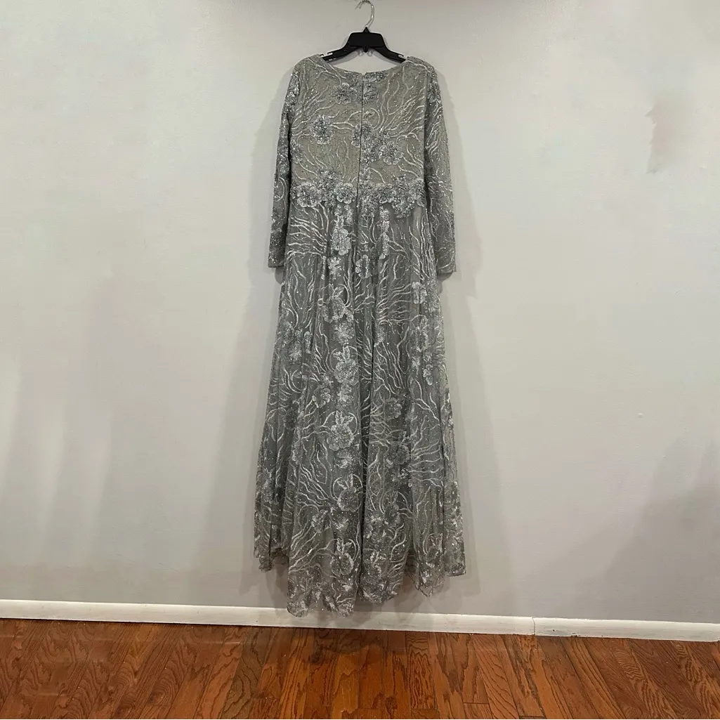 Mac Duggal 20285 Scoop Neck Beaded Lace Dress sz 10 - Image 6