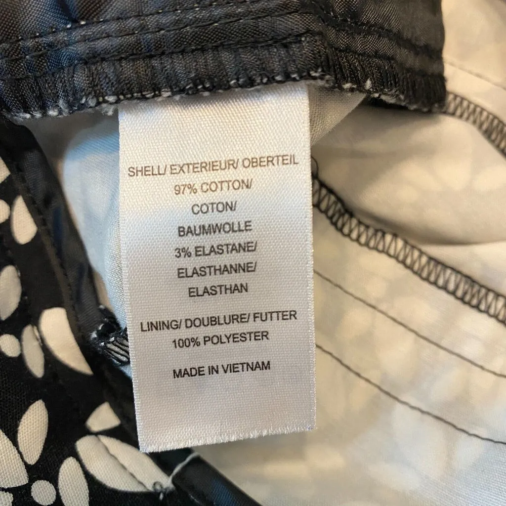 Adrianna Papell Ankle Pants 10 Black White Printed Stretch Office Workwear Women - Image 8