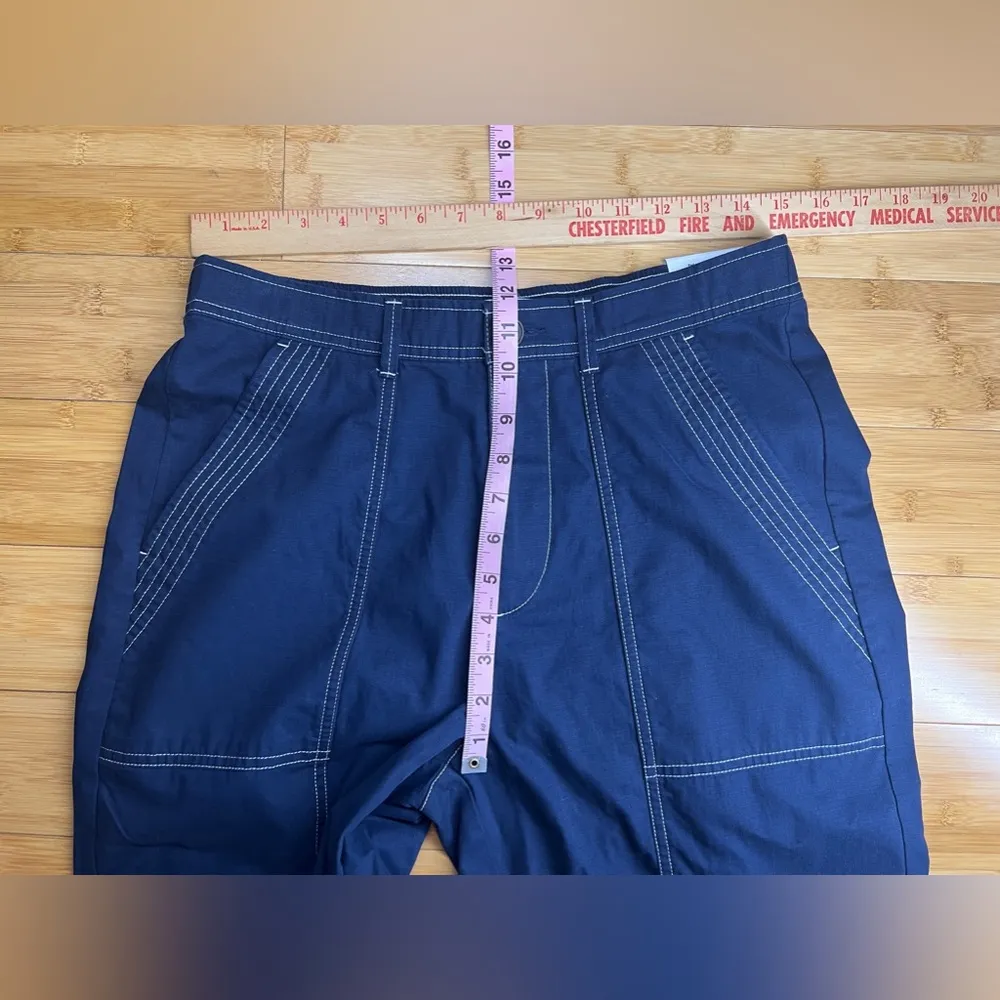 Free Assembly NAVY BLAZER Women's 100% Cotton Cargo Pants,Pockets,Casual|Size:M White Size M - Image 6