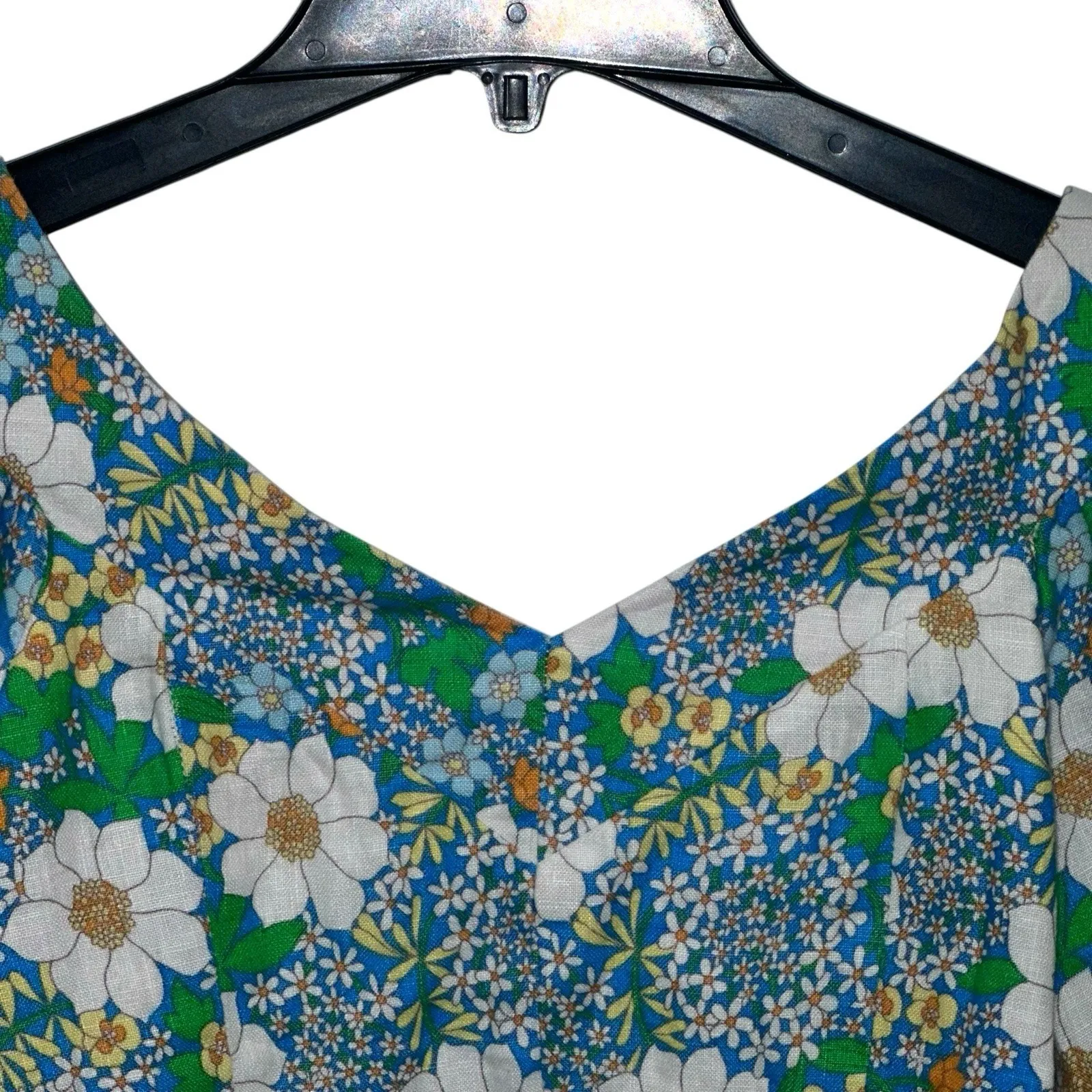 Perseverance London Mambo Floral Puff Sleeve Top Size 6 Floral 100%‎ Linen - Image 8