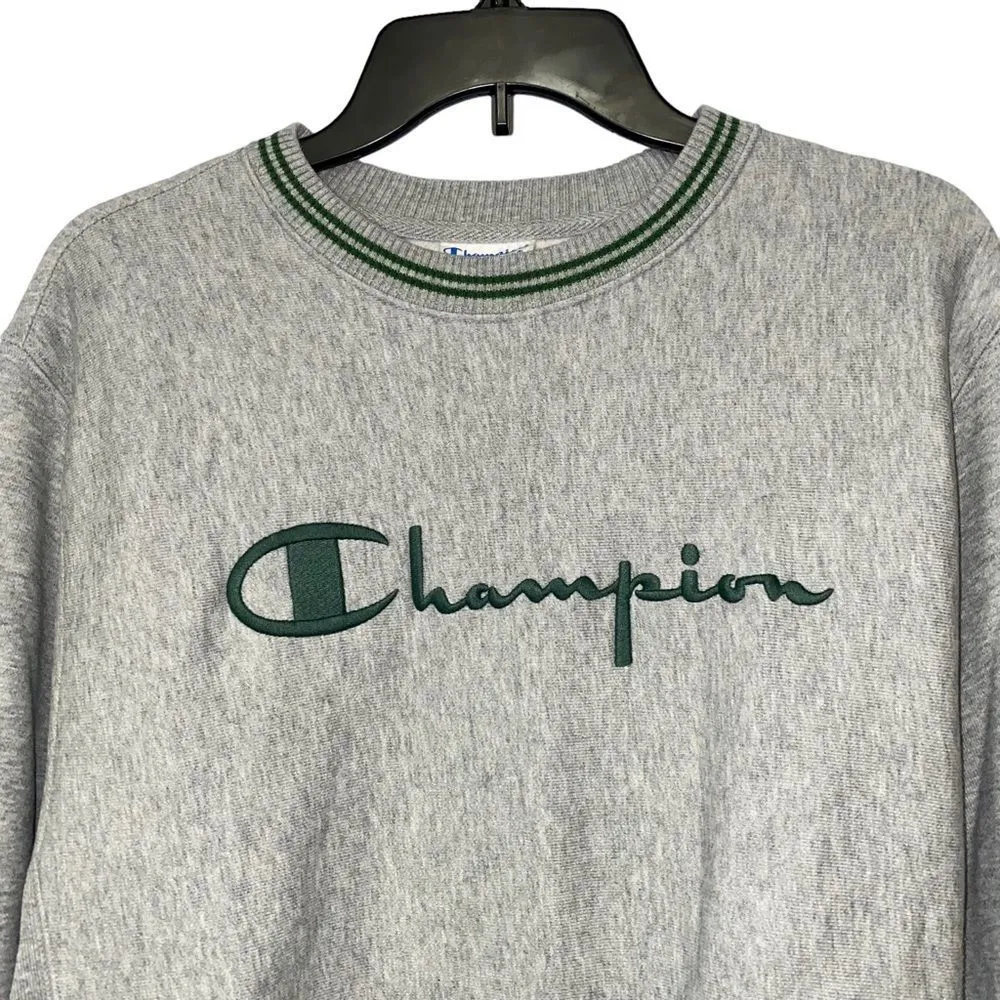 Champion Reverse Weave Crewneck Gray Small Pullover - Image 4