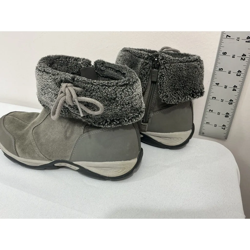 Womans Easy Spirit Explore 24 Elementa 7.5 Gray Suede Zip Up Ankle Boots NWOT - Image 4