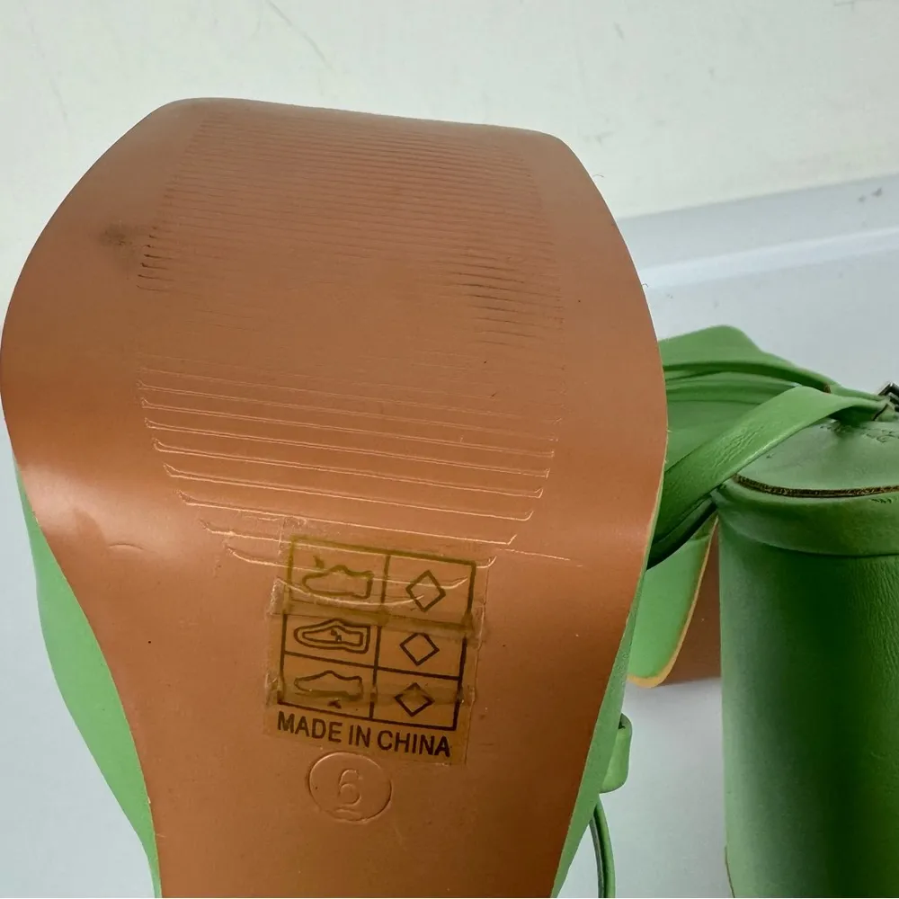 Princess Polly La Belle Platform Heels Green Sz 6 Strappy - Image 11