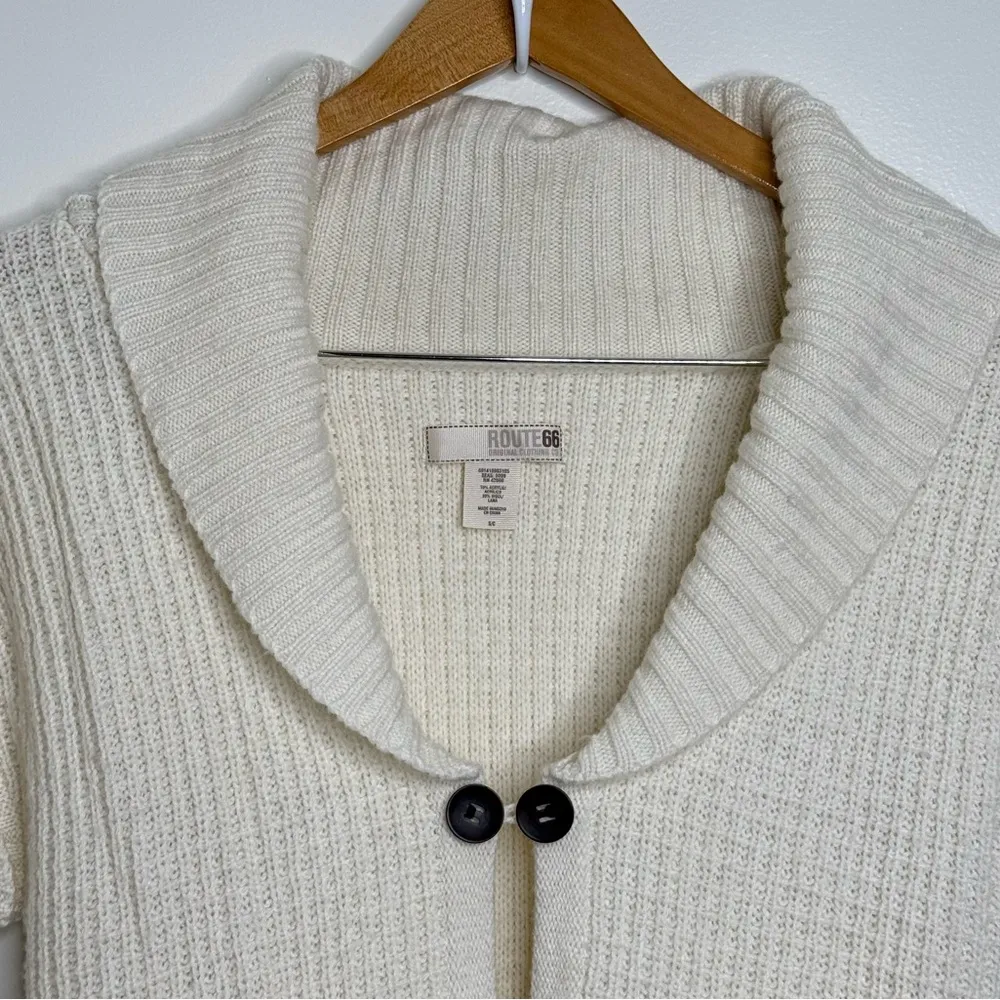 Vintage? Route 66 Wool Blend Long Sweater Cardigan Women’s Size Small Cream - Image 2