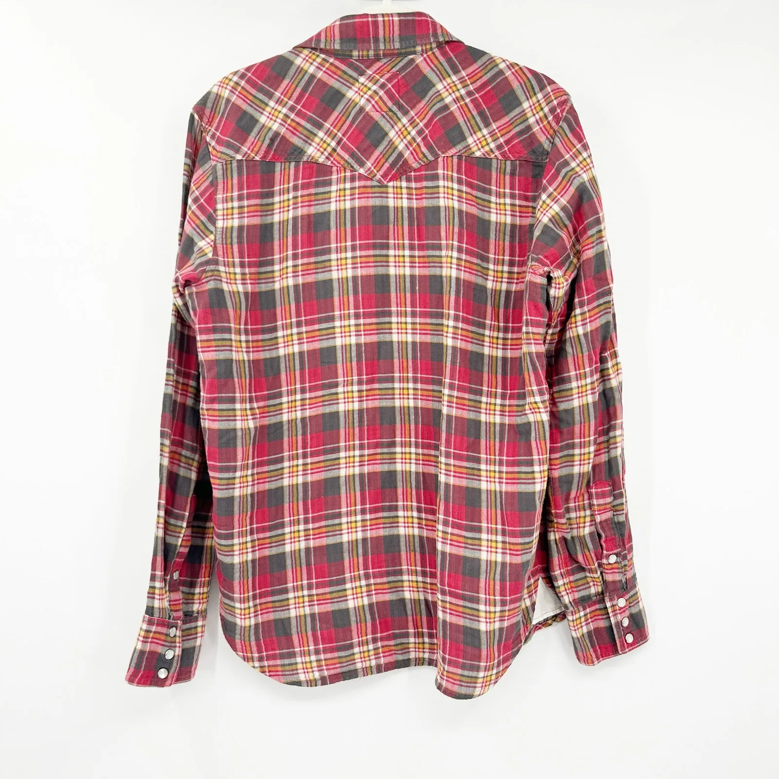 Splendid Mills Womens Western Country Workwear Pearl‎ Snap Flannel Plaid Shirt M Red Size M - Image 8