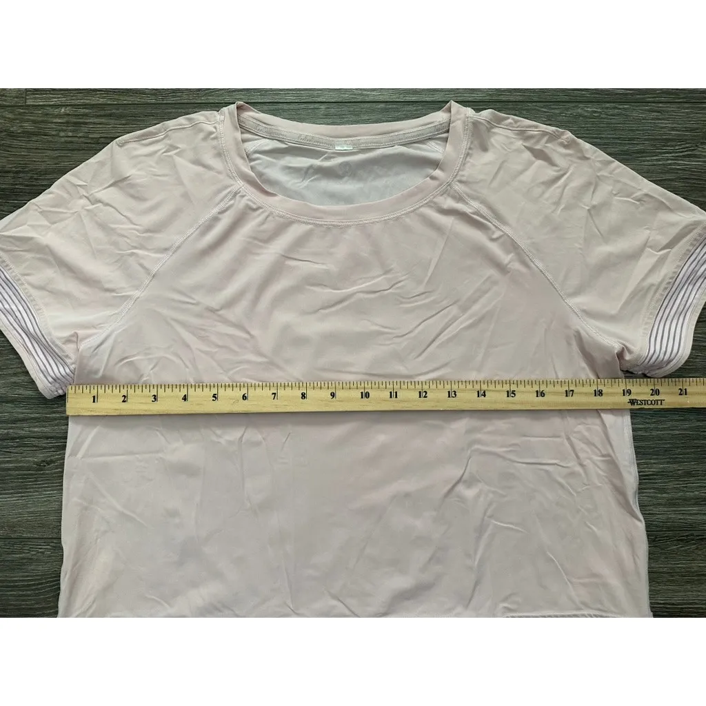 Lululemon Stripe In Stride Short Sleeve Pink - Image 3