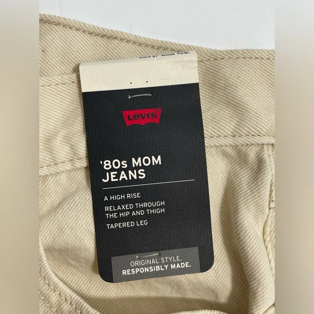 NWT Levi’s Premium 80’s Mom Jeans Beige Tan Size 25x30 High Rise Tapered Relaxed - Image 8