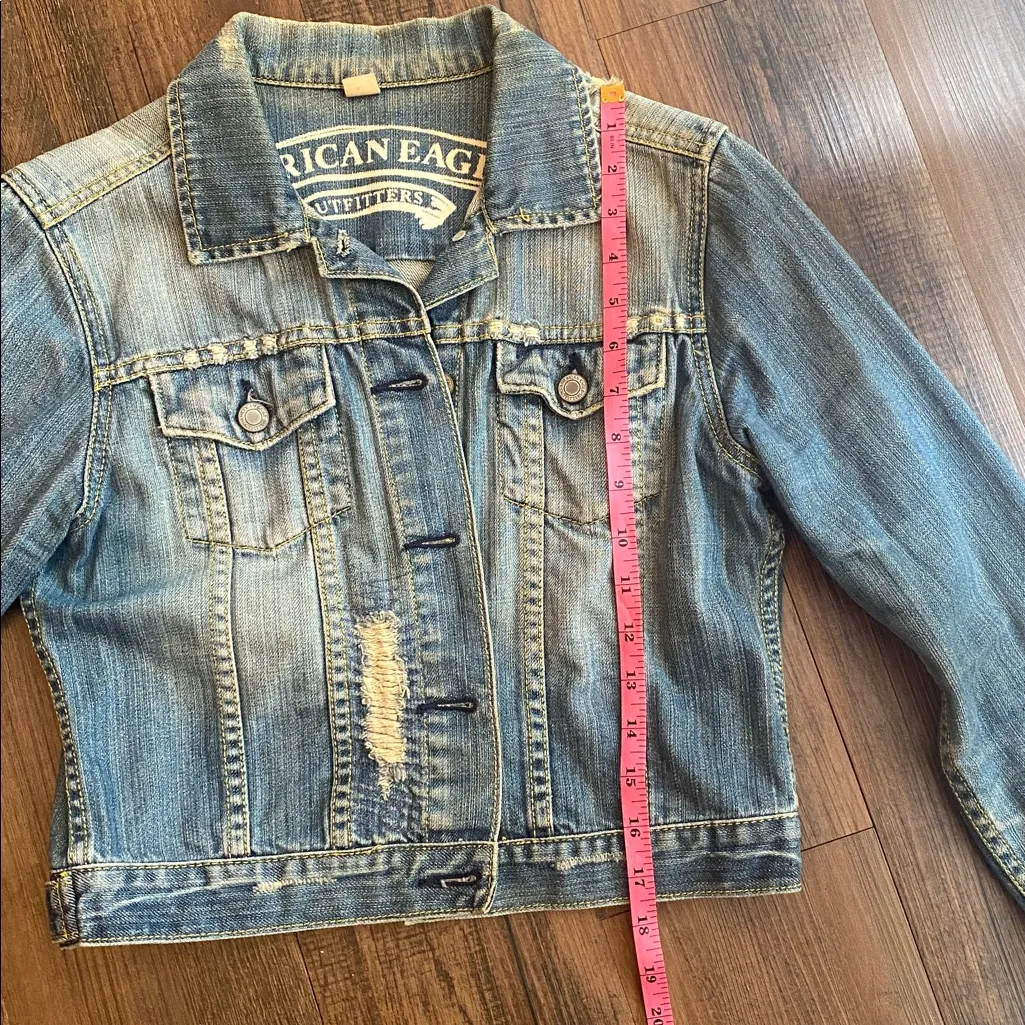 Y2K American Eagle Outfitters Blue Jean Jacket - Image 8