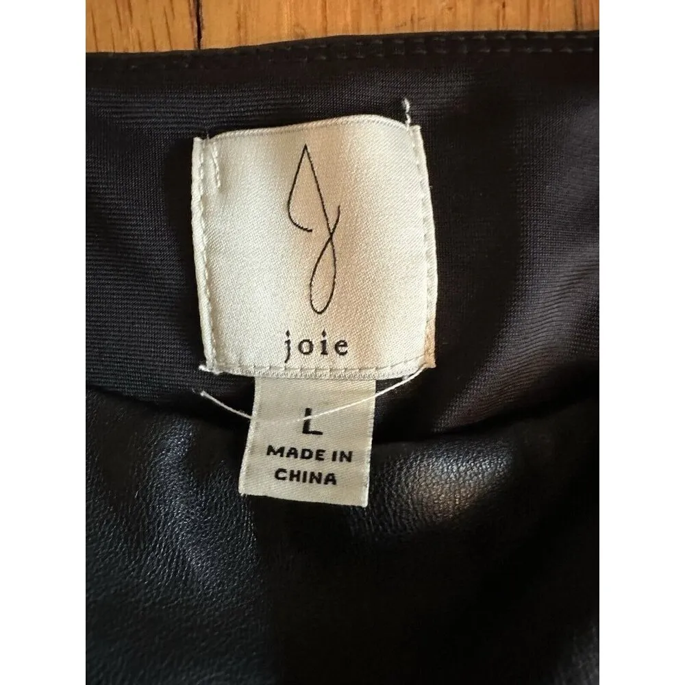 Women’s JOIE Faux Leather Crop Pants-Black-Size L - Image 3