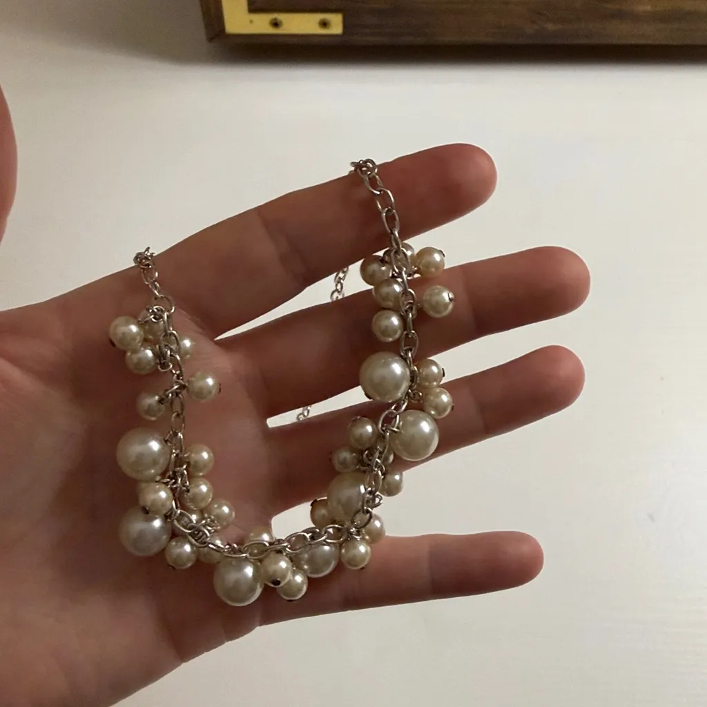 Simply Vera Vera Wang silver-tone faux pearl cluster necklac - Image 2