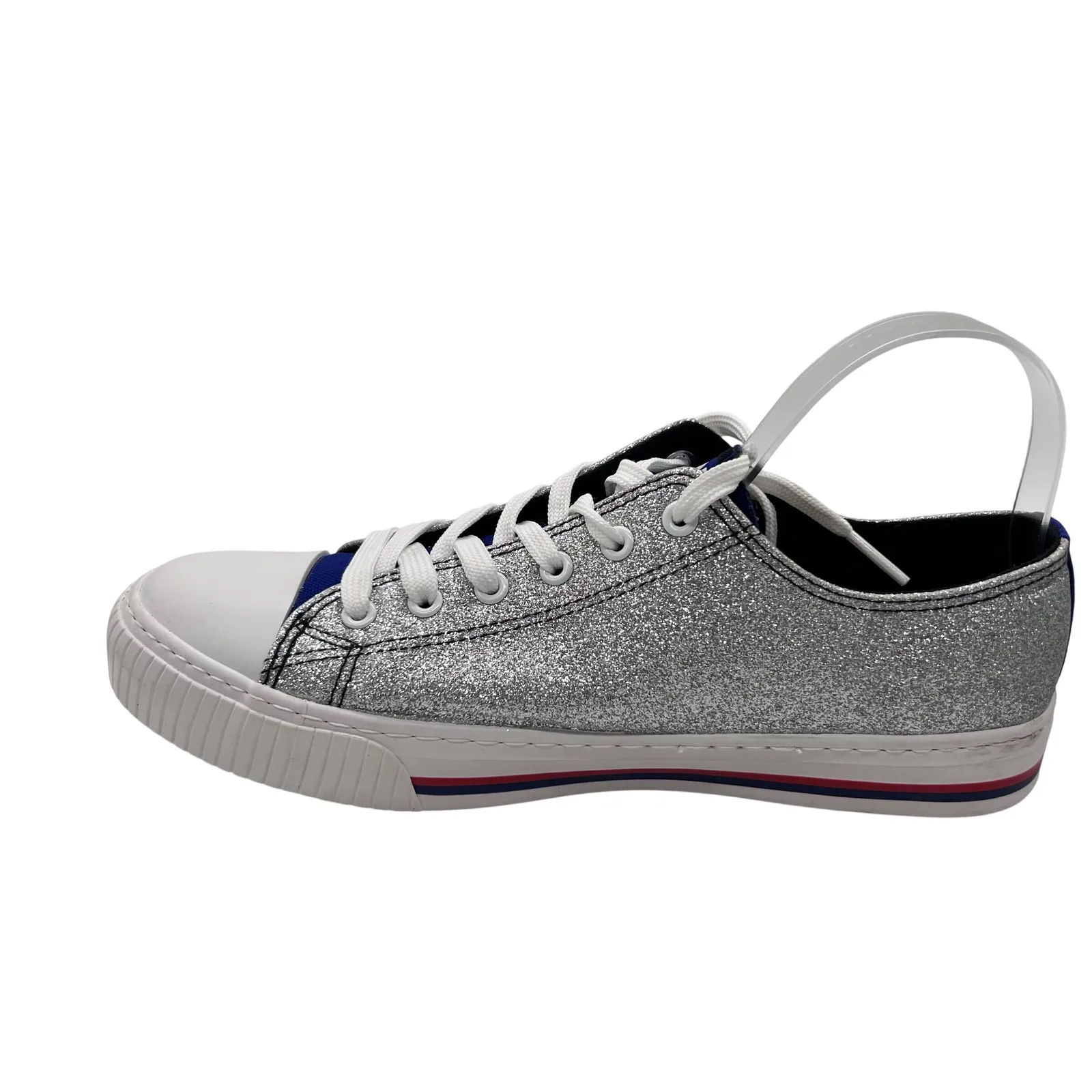 FOCO Sneakers Womens Size 10 NY Giants Glitter Low Top Silver Blue - Image 3