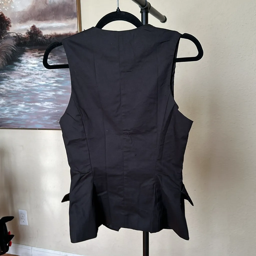 JULIET House of CB BLACK SLEEVELESS TUXEDO TOP‎ USD $139 size M vest - Image 8