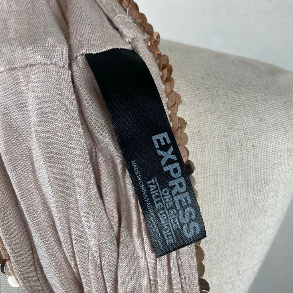 Express gold sequin infinity scarf, one size - Image 4