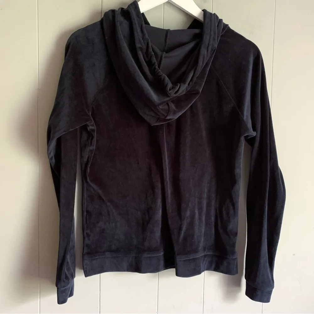 NICOLE MILLER New York Dark Navy Velour Hoodie S - Image 2