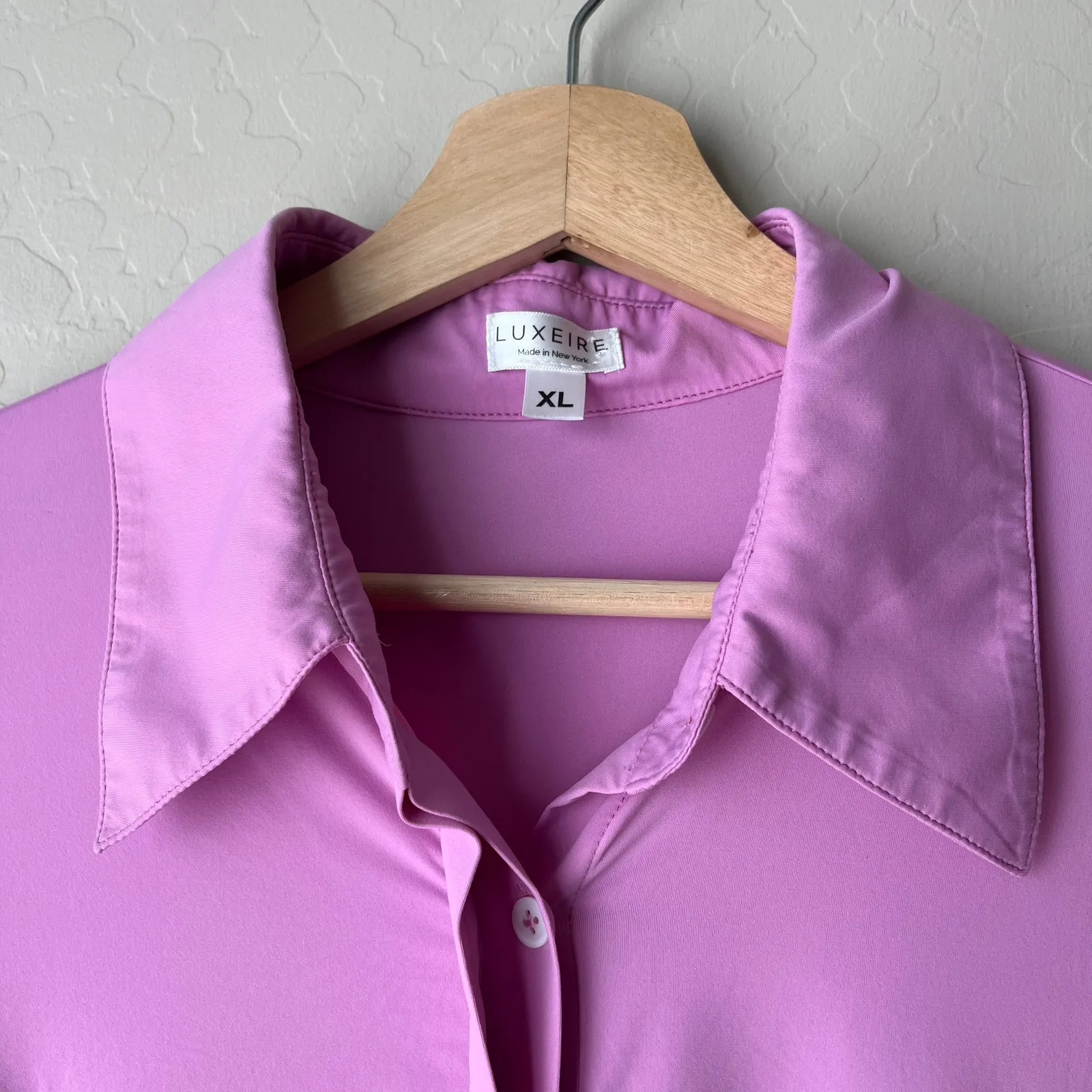 Luxeire Light Purple Classic Long‎ Sleeve Button Up Shirt Women’s Size XL - Image 3