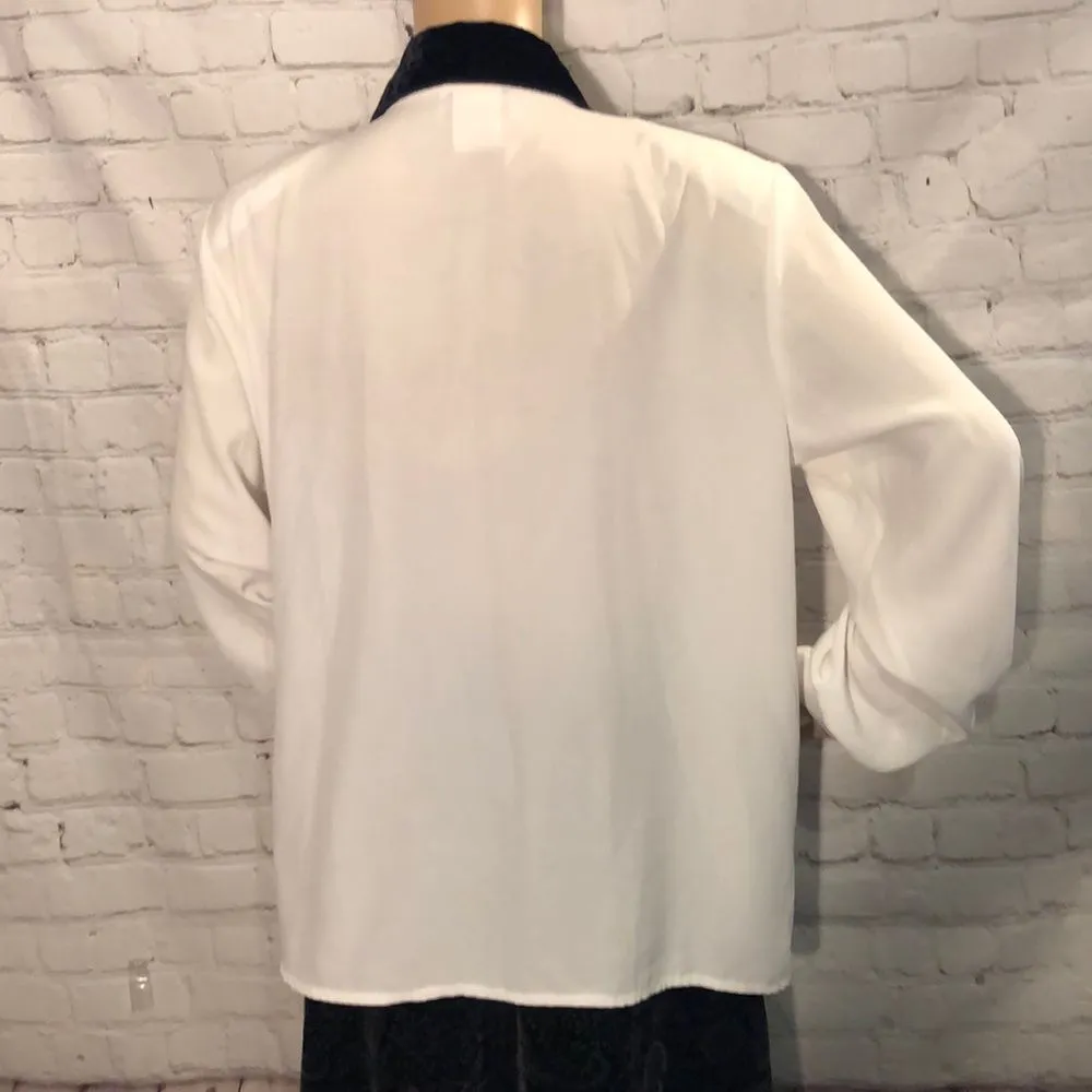 Vintage City Girl Button Down Shirt Velvet Collar Size 10 - Image 6