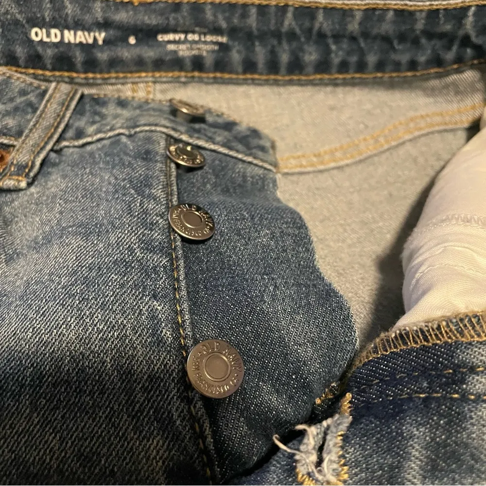 Old Navy Womens Jeans Denim Blue High Rise Curvy OG Loose Slit Ankle Size 6 - Image 9