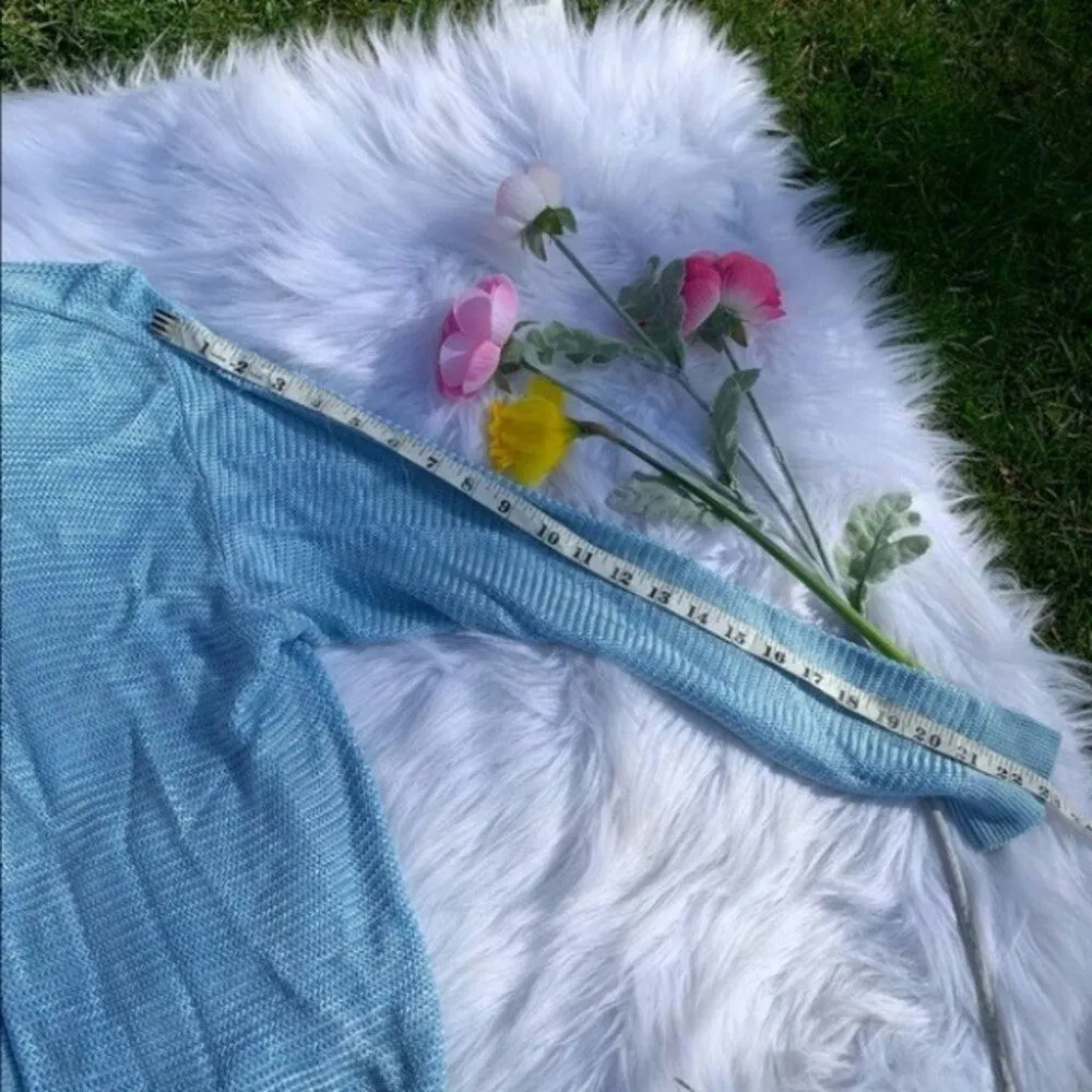 Classics Eileen West Vintage Light Blue Sweater Size 8 100% Rayon Heavy Quality - Image 6