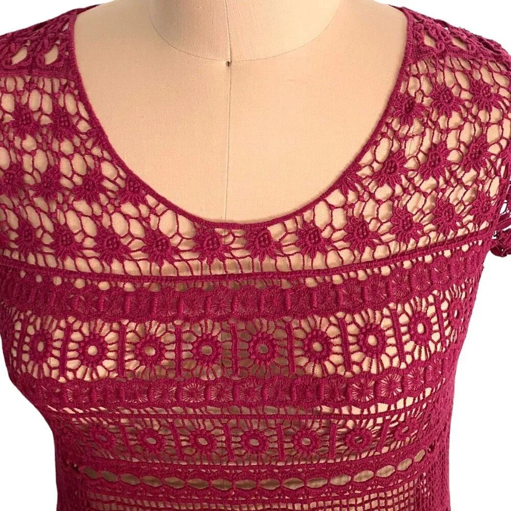 Ladies MAURICES Boho Chic Short Cap Sleeves Summer Top Shirt ~ Women's Size S - Image 5