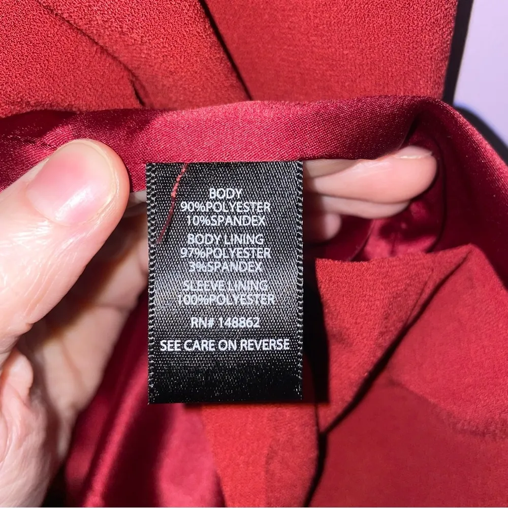 Torrid Blazer Size 2X Red Longline Jacket One Button Collar - Image 5