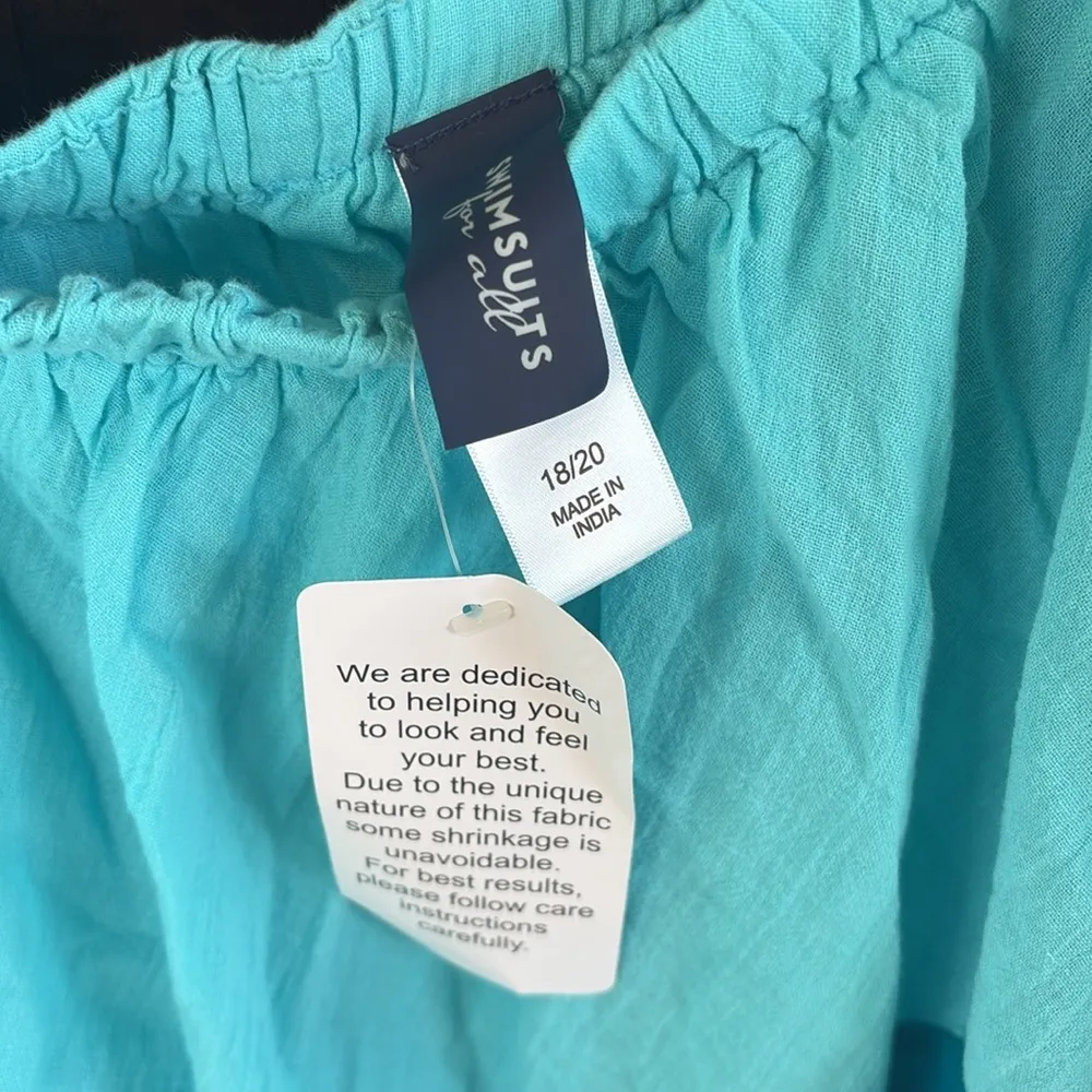 NWT Swimsuits For All Mia Off The Shoulder Maxi Dress Blue Size 18/20 - Image 5