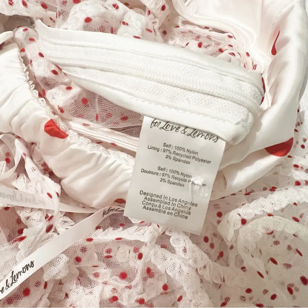 NWT NEW For Love and Lemons Giada Sheer Polka Dot Maxi Dress Size Medium M - Image 11