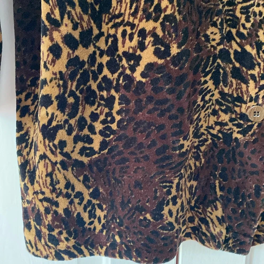 Vintage Jason Maxwell Velour Velvet Animal Print Tunic Top Blouse Shacket Jacket - Image 2