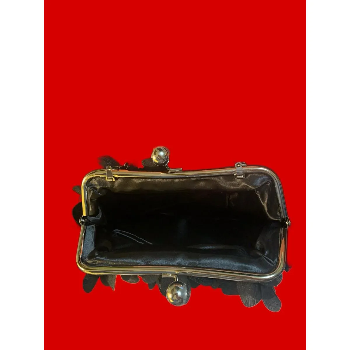 Jambhala Black Chiffon Flower Clutch Bag. NWOT. Free Shipping - Image 3