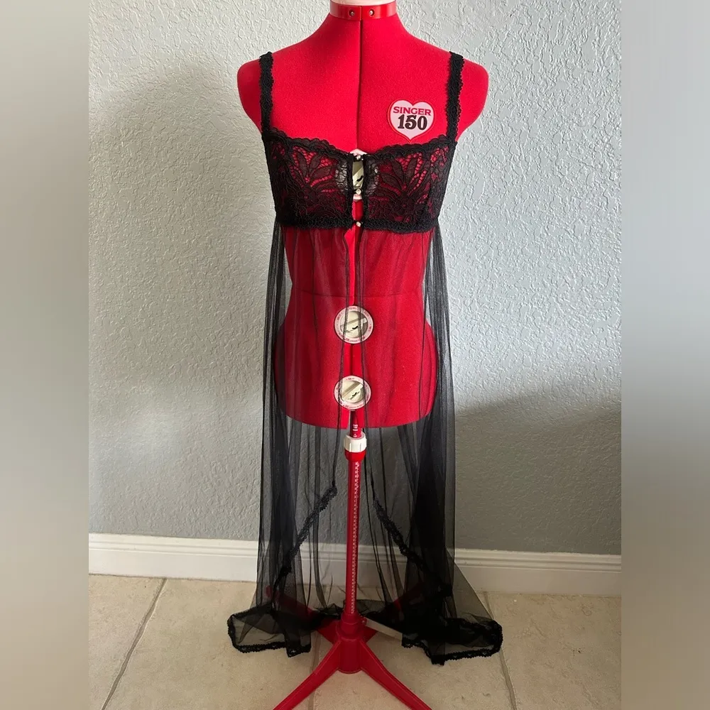 Savage X Fenty Corded Lace And Tulle Maxi Slip Lingerie, S NEW - Image 2