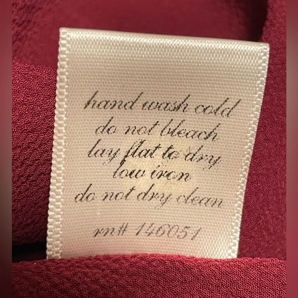 Alya Boho Peplum Sleeveless‎ Blouse Burgundy Red Women’s Size Small - Image 7