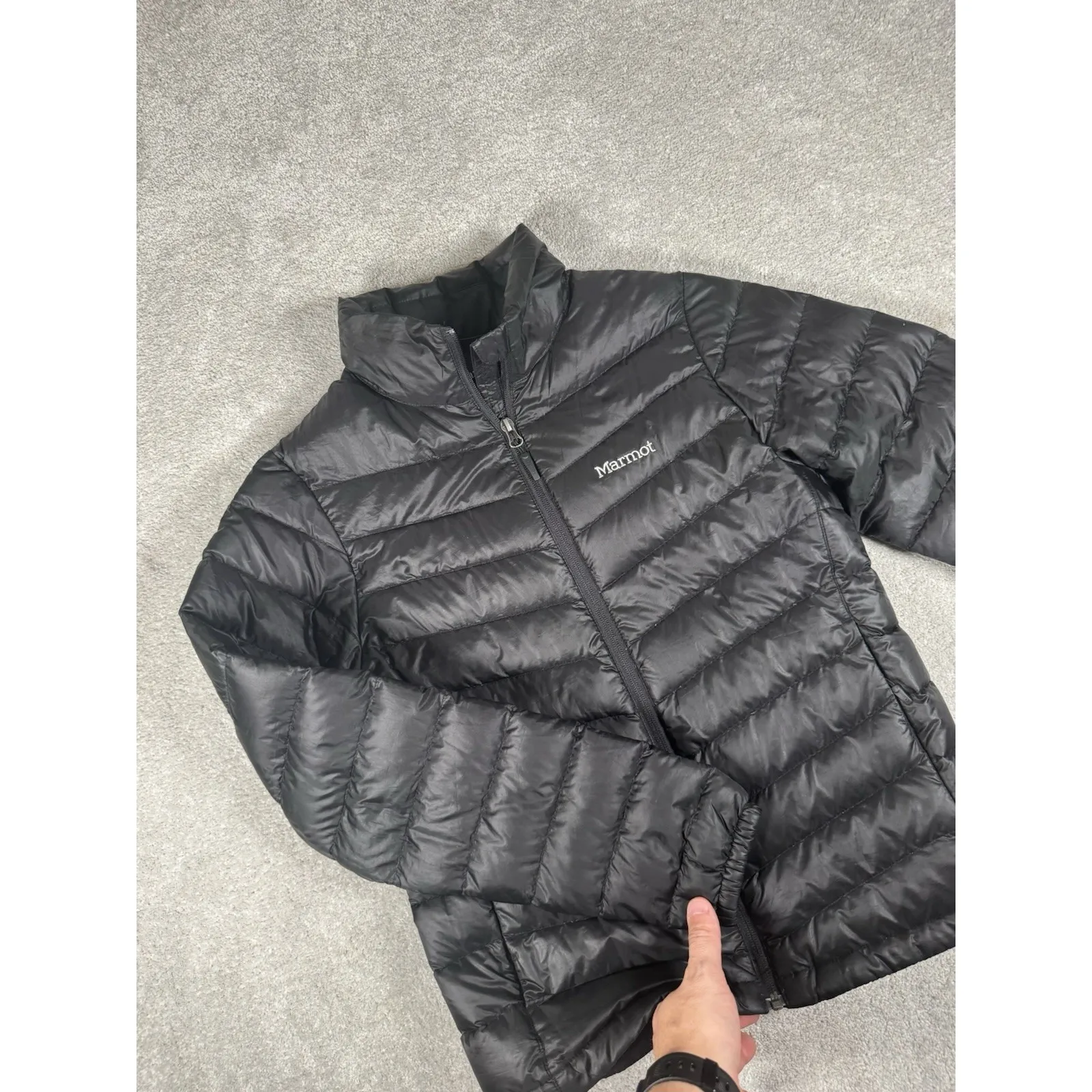 Marmot 700 Fill Down Lightweight Puffer Jacket Womens Small Black Euc - Image 2