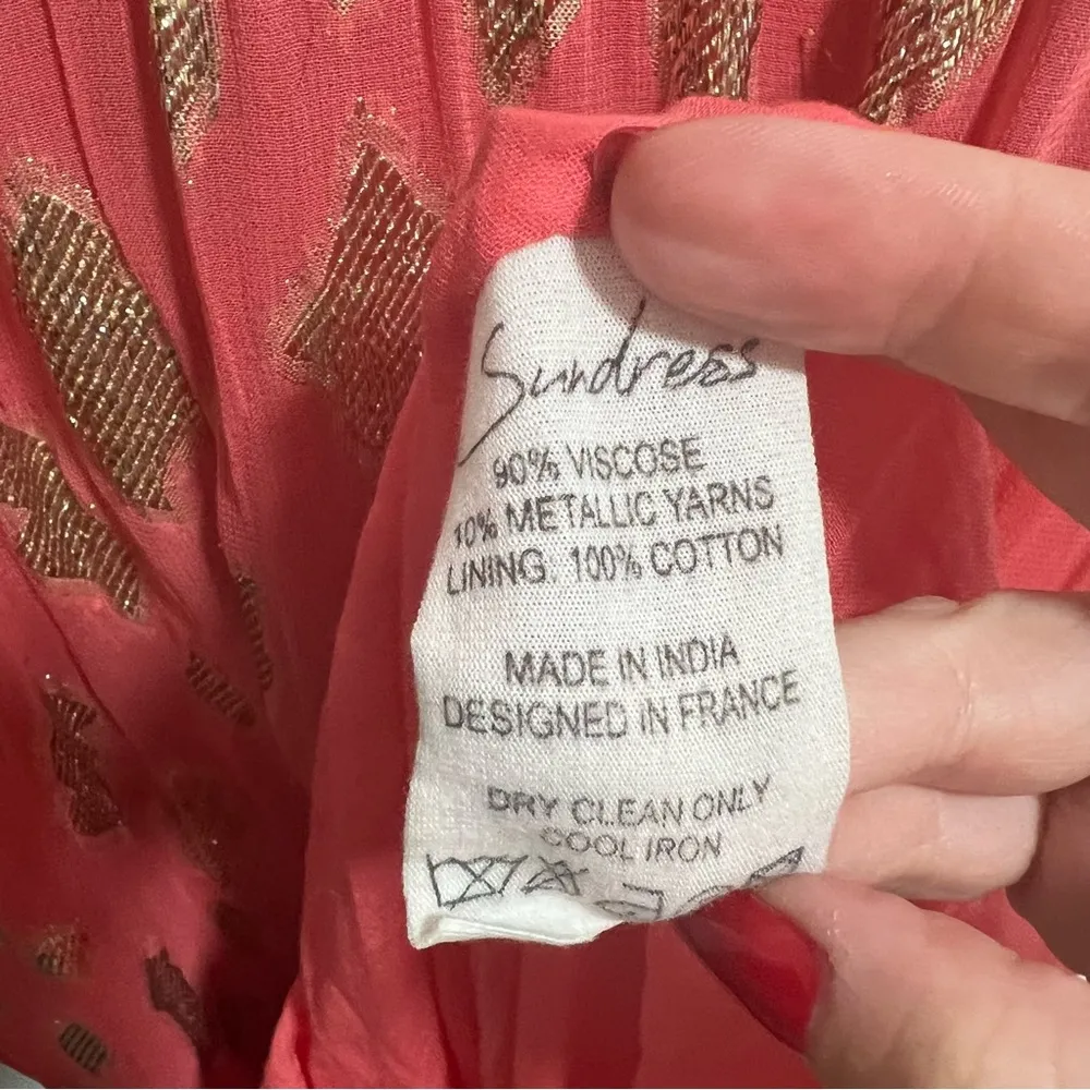 NEW NWT Sundress Cirka Ankara Blush Pink Metallic Gold Maxi Dress Size XXL - Image 13