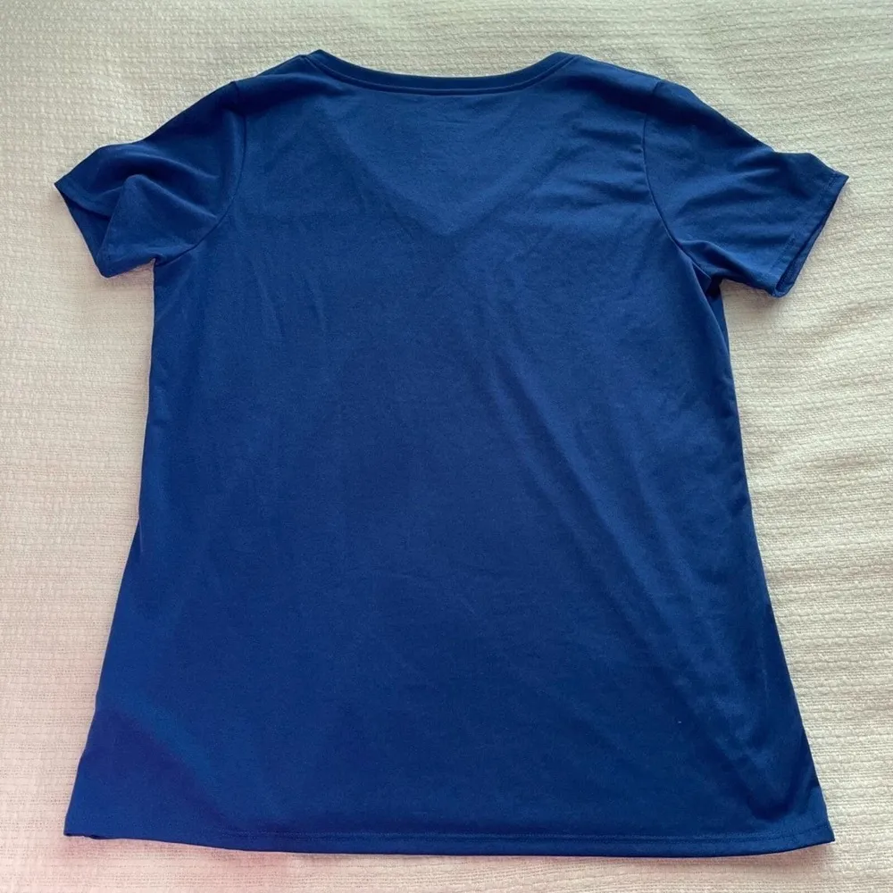 XL Nike Blue Athletic Cut V-Neck DriFit T-Shirt - Image 2