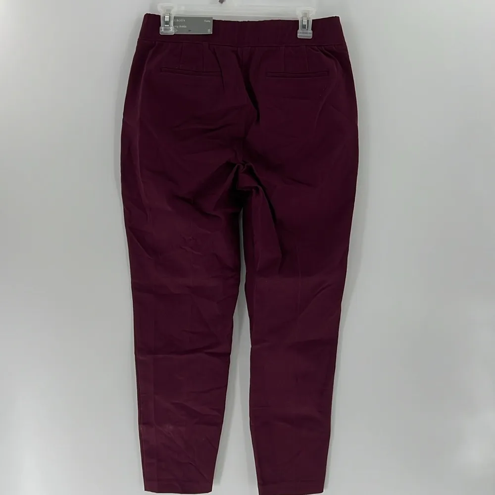 Talbots curvy skinny ankle pull on pants burgundy size 8 NWT - Image 3