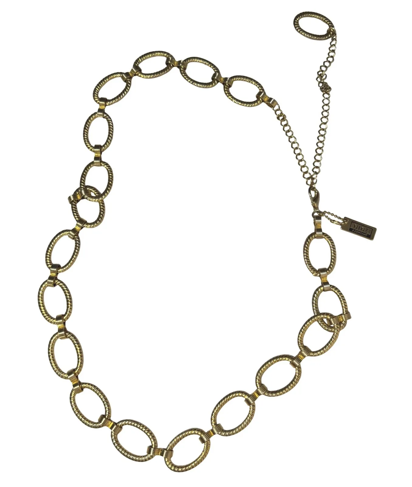 Nine & Company Gold Chain Link Belt Adjustable 32"–43" Statement Metal Belt - Image 1