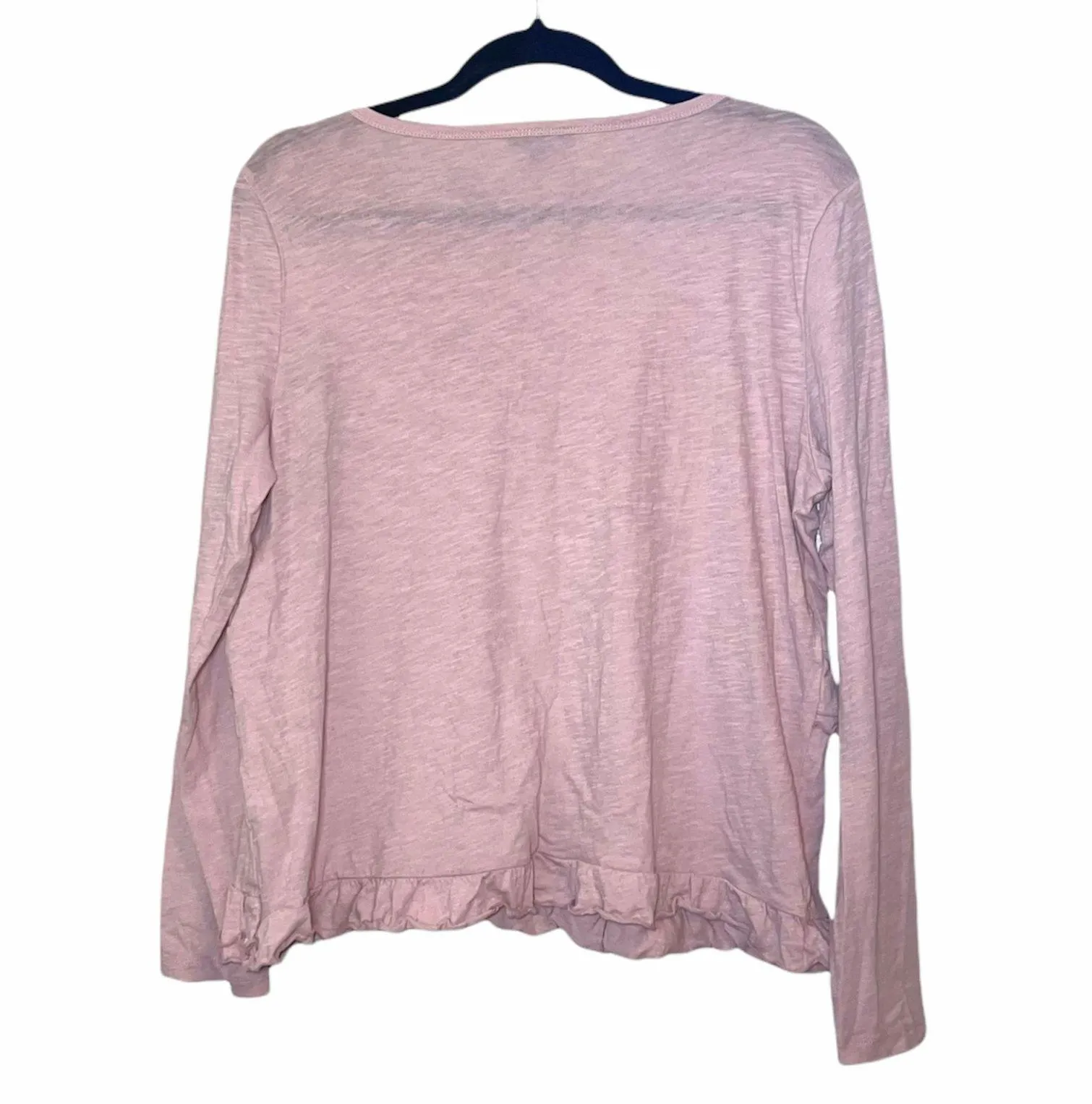 J. Crew Pink Ruffle Front Cotton Top - Image 2
