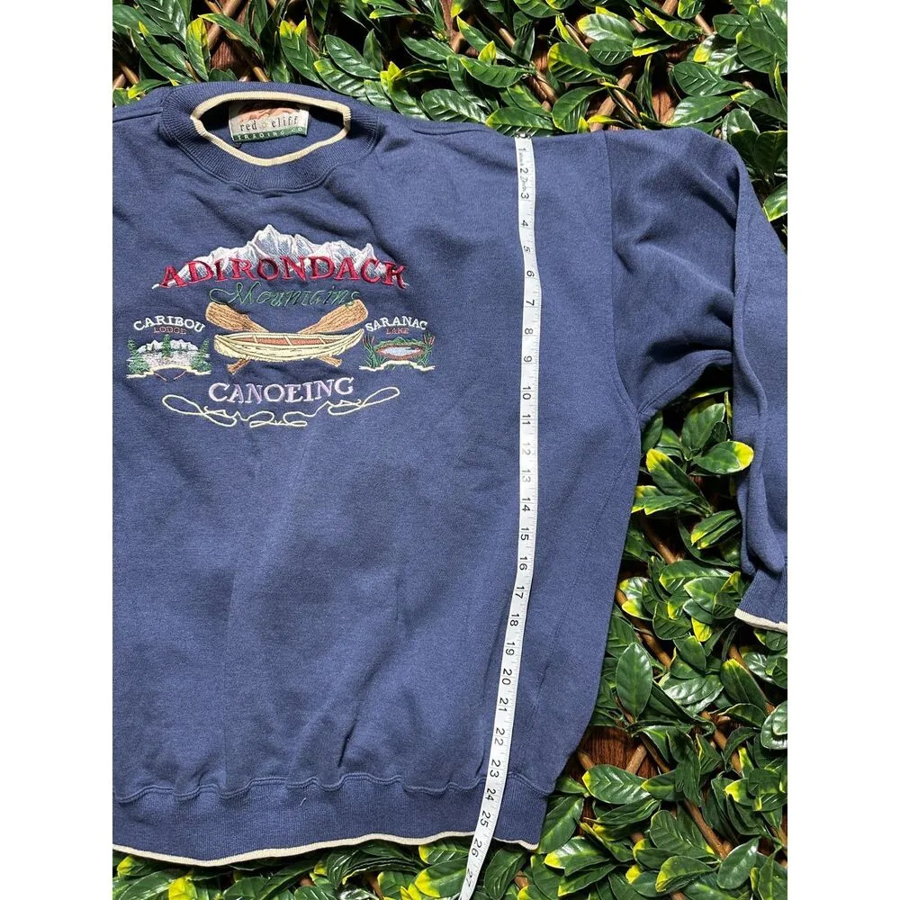 Vintage Red Cliff Trading Co Blue Adirondack Crewneck Sweatshirt Size XL - Image 5