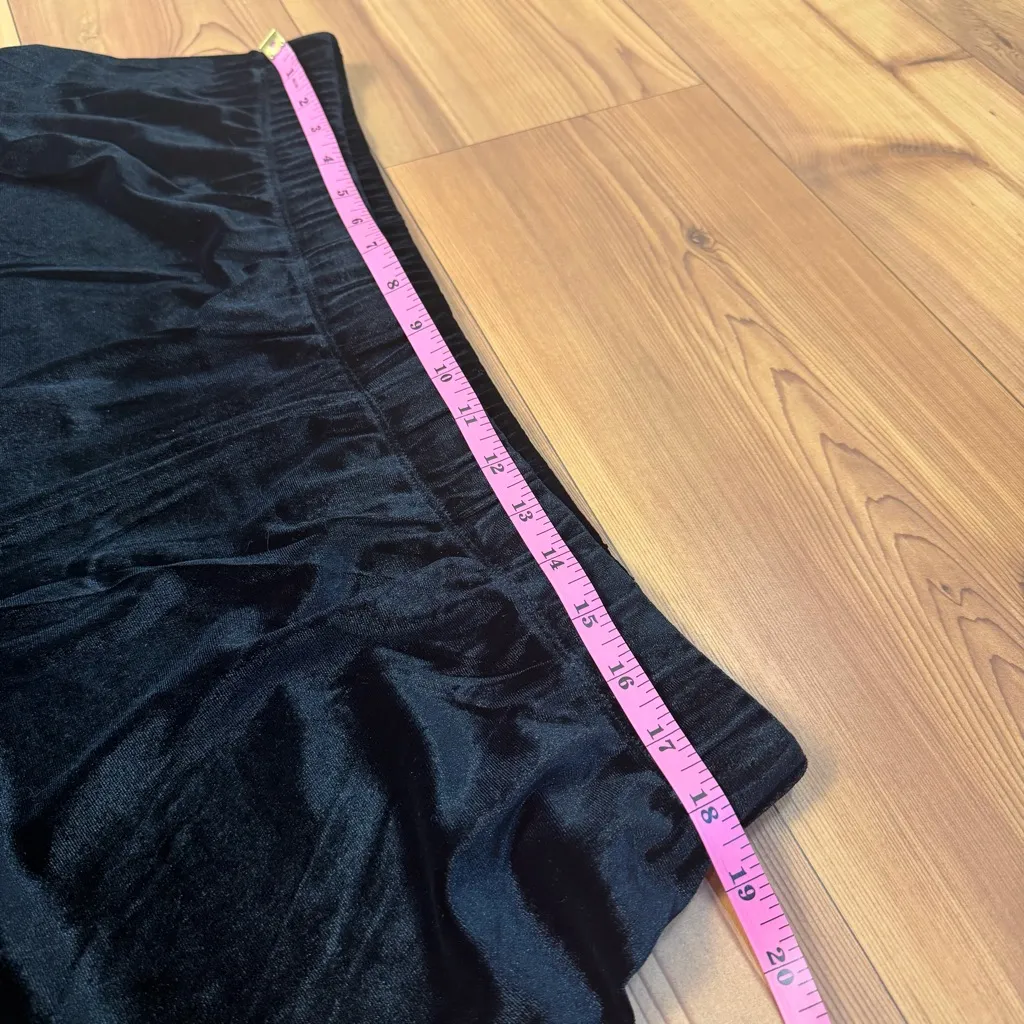 Zenana Velvet Black High Rise Stretchy Pull On Wide Leg Pants Raw Hem 2X New - Image 6