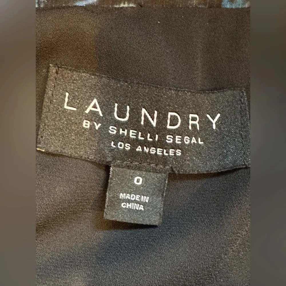 Laundry By Shelli Segal  Blue Cheetah Chiffon Sheer Mini Dress Tie On Neck - Image 11